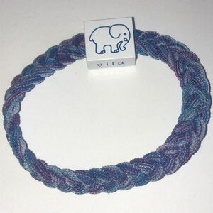 Electric Family Ella Ivory Purple Blue Stretchy Braided Boho Bracelet